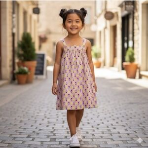 Pink Chicken Smiling Frogs Flowers Dress 18 Months NWOT